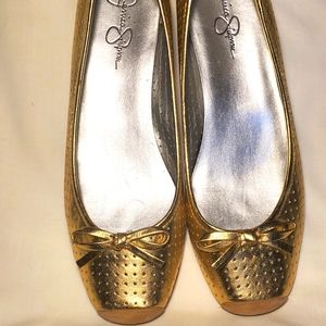 Gold ballet shoes